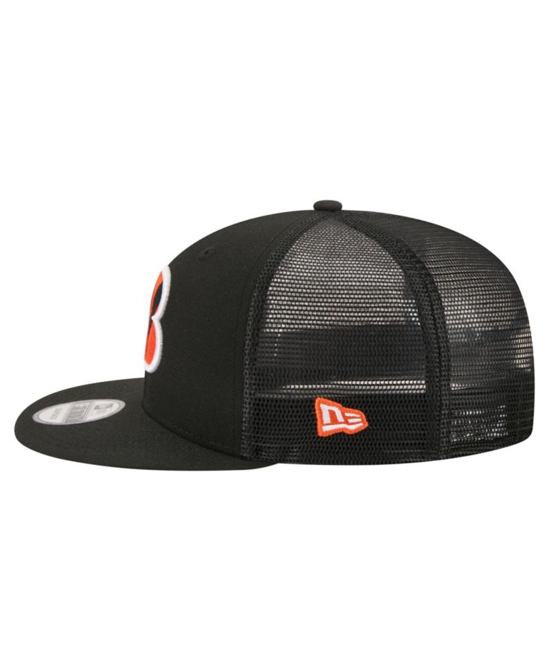Men's Black Cincinnati Bengals Core Team 9FIFTY Trucker Snapback Hat