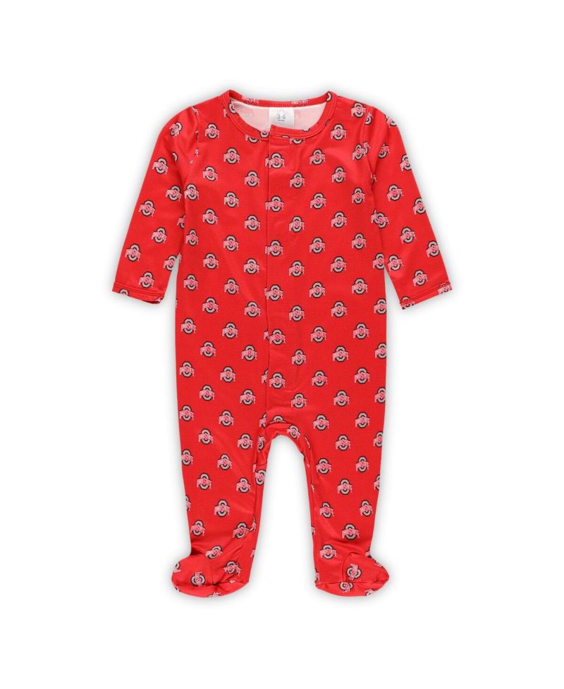 Baby Boys and Girls Scarlet Ohio State Buckeyes Magnetic Closure Sleeper