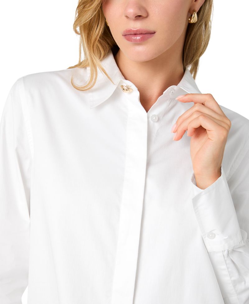 Women's Alexis Long-Sleeve Point-Collar Cotton Shirt