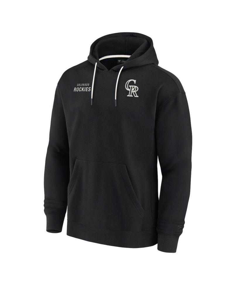 Men's and Women's Black Colorado Rockies Super Soft Fleece Pullover Hoodie