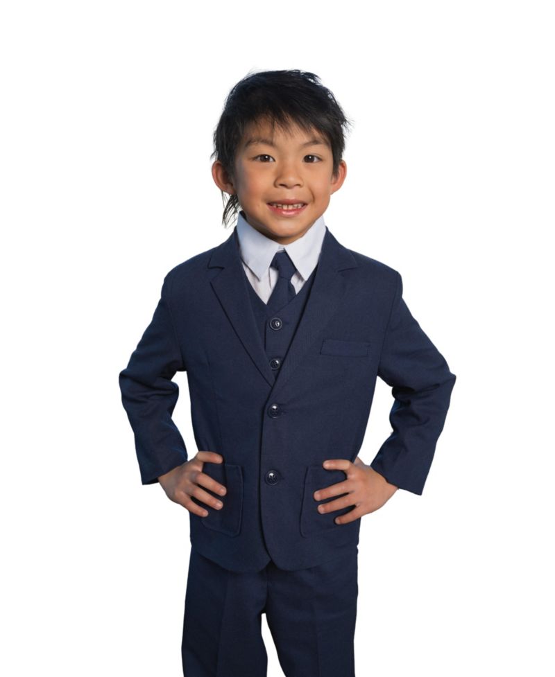 Toddler Boys Joey Safari Linen 5-Piece Shirt, Tie, Jacket, Vest and Pants Suit Set
