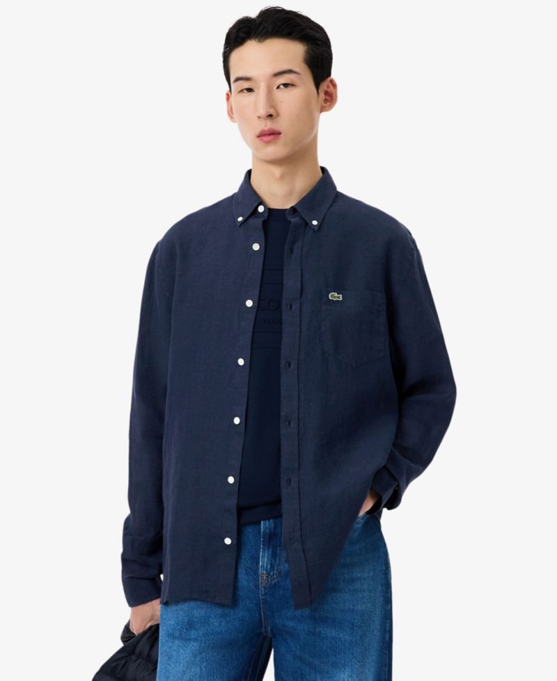 Men's Regular-Fit Long-Sleeve Linen Shirt