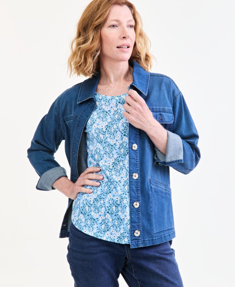 Petite Printed Short-Sleeve Crewneck Tee