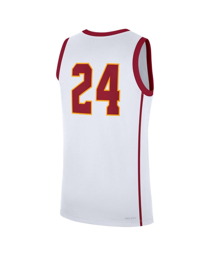Men's 24 White USC Trojans Home Replica Jersey