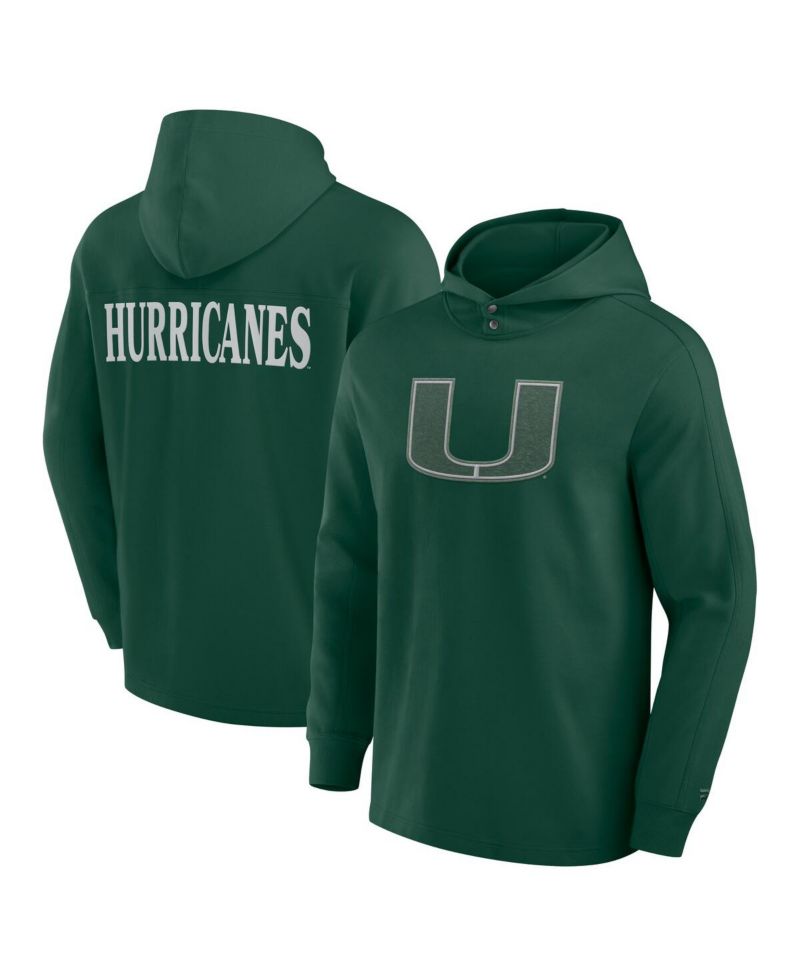 Men's Green Miami Hurricanes Blaze Tri-Blend Pullover Hoodie