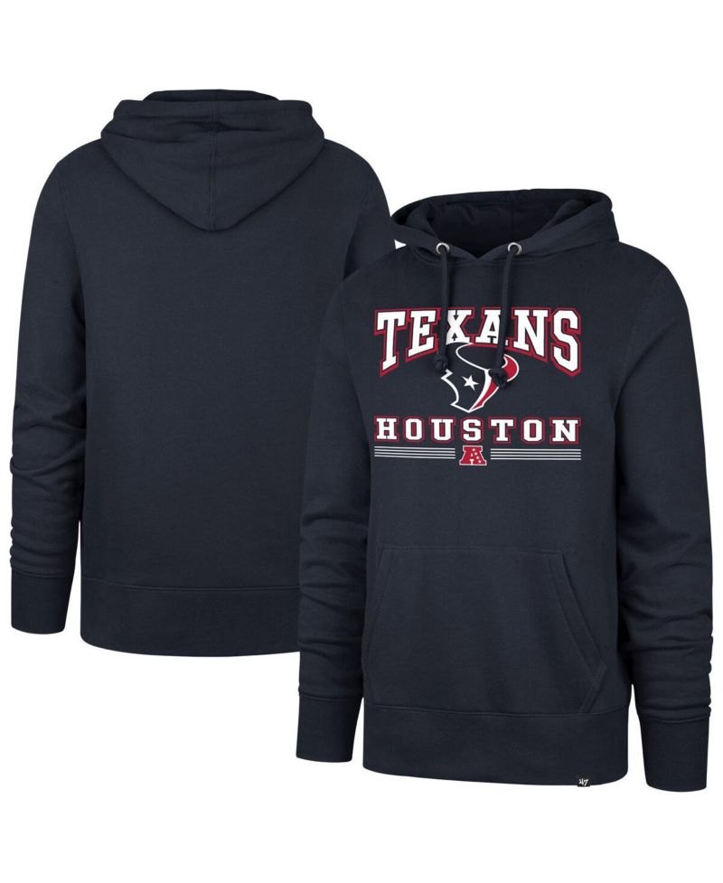 Men's Navy Houston Texans Packed House Headline Pullover Hoodie