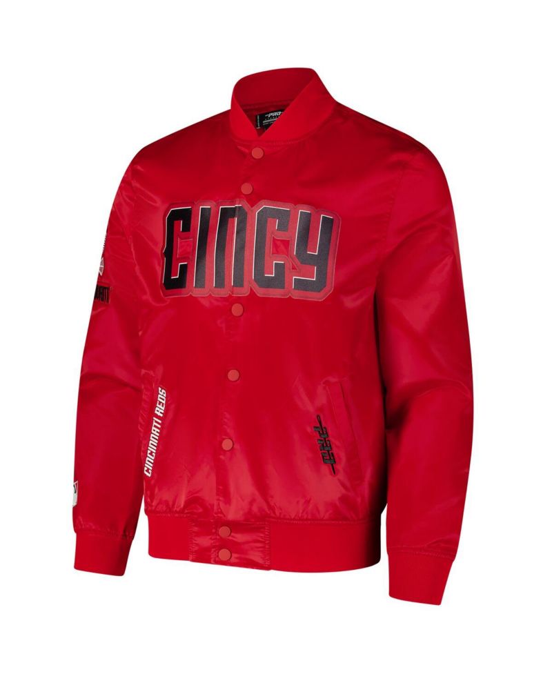 Men's Red Cincinnati Reds City Connect Satin Full-Snap Jacket