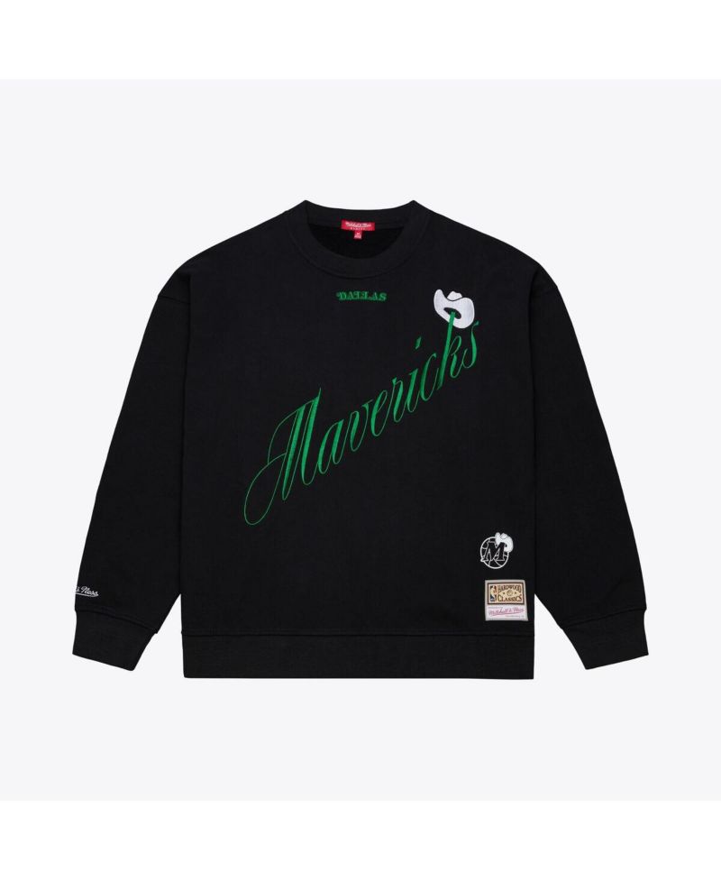 Women's Black Dallas Mavericks Hardwood Classics Script Lightweight Sweatshirt