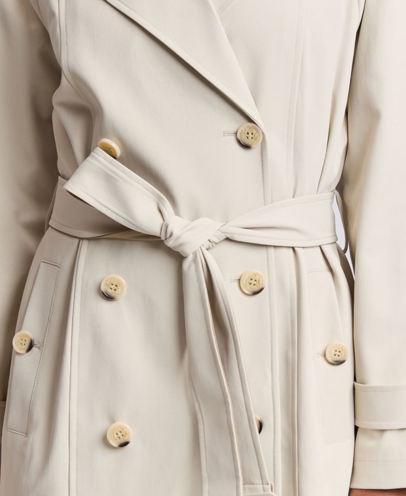 Women's Belted Double-Breasted Cocoon Trench Coat