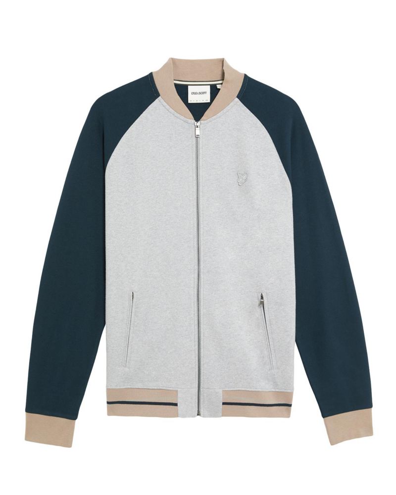 Men's Interlock Contrast Raglan Bomber Jacket