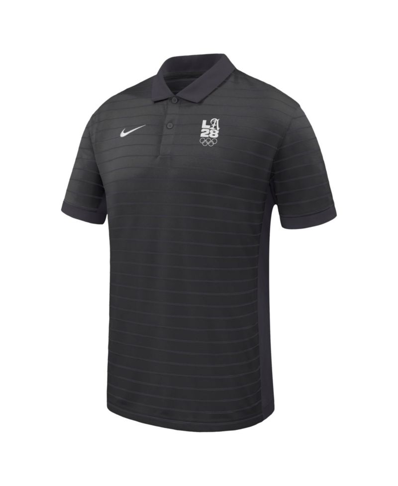 Men's Black LA28 Summer Olympics Victory Stripe Dri-FIT Polo Shirt