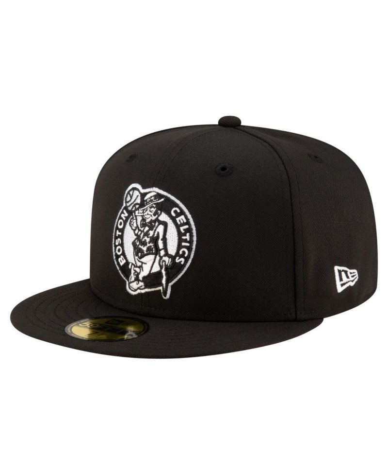 Men's Black Boston Celtics Black White Logo 59FIFTY Fitted Hat