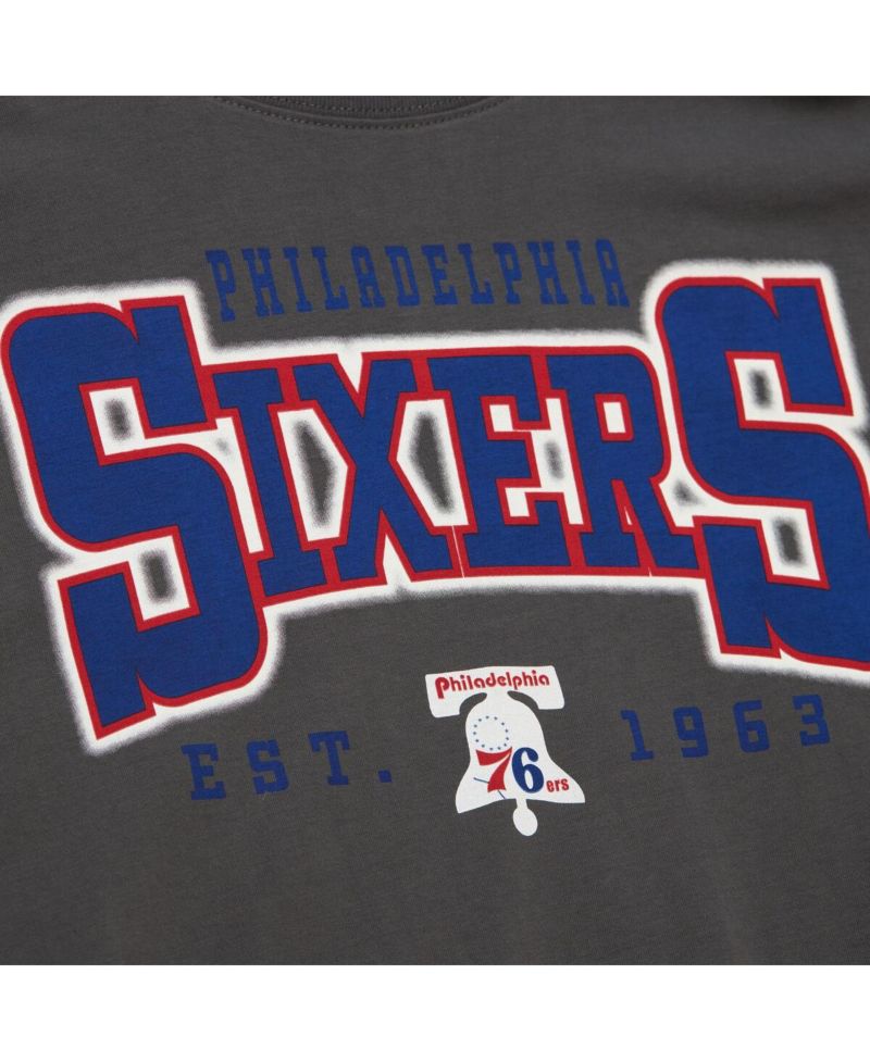 Women's Charcoal Philadelphia 76ers Hardwood Classics Oversized Boyfriend T-Shirt