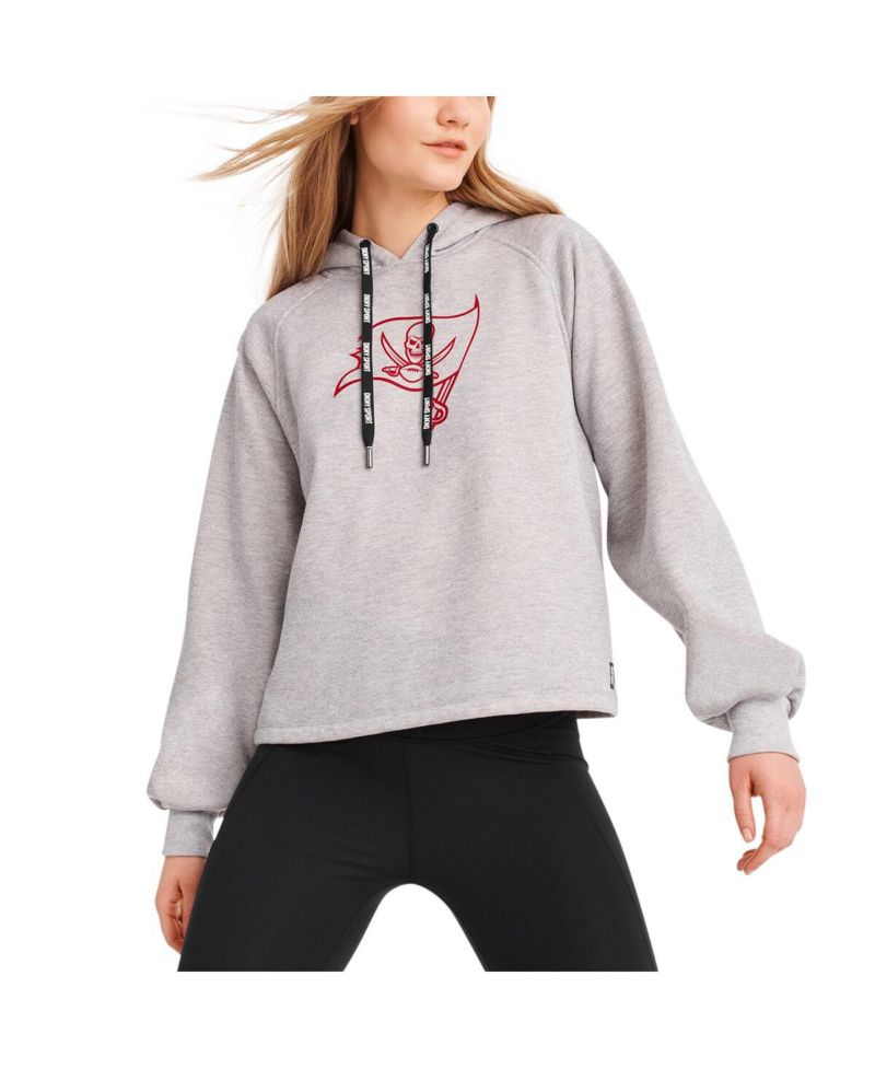 Women's Heather Gray Tampa Bay Buccaneers Debbie Dolman Raglan Pullover Hoodie