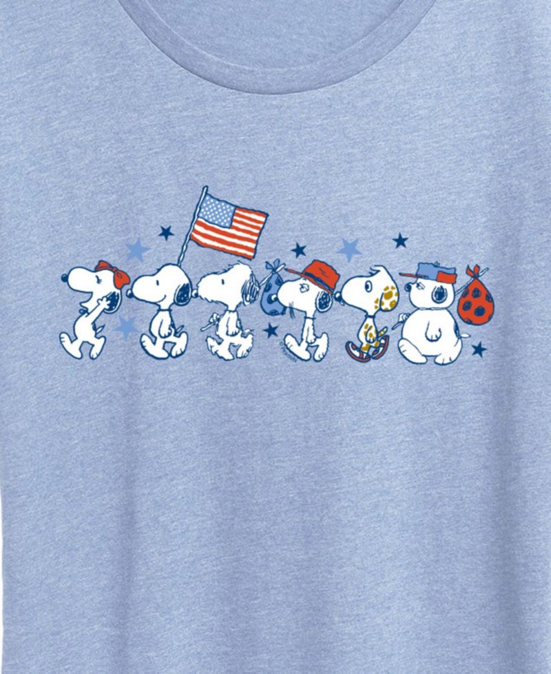 Plus Size Peanuts Snoopy Sibs Americana Short-Sleeve Graphic T-Shirt