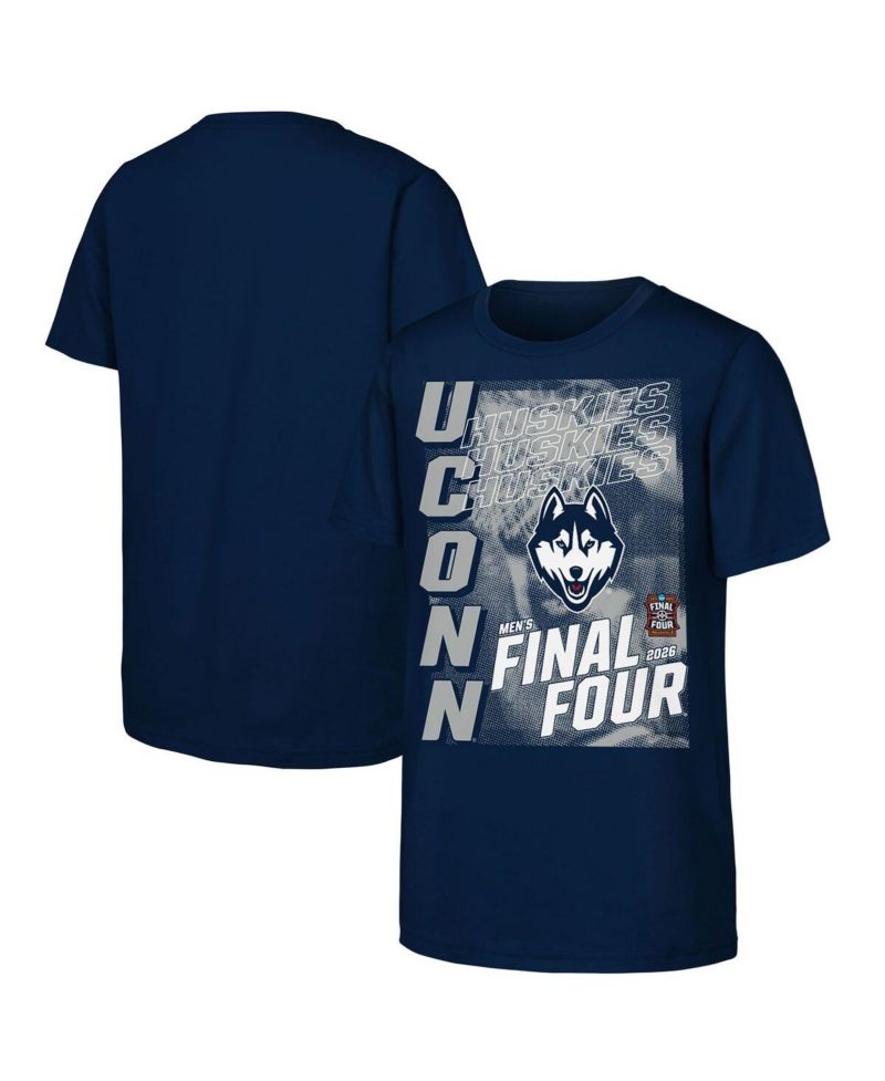 Big Boys and Girls Navy UConn Huskies 2026 NCAA Men's Basketball Tournament March Madness Final Four T-Shirt