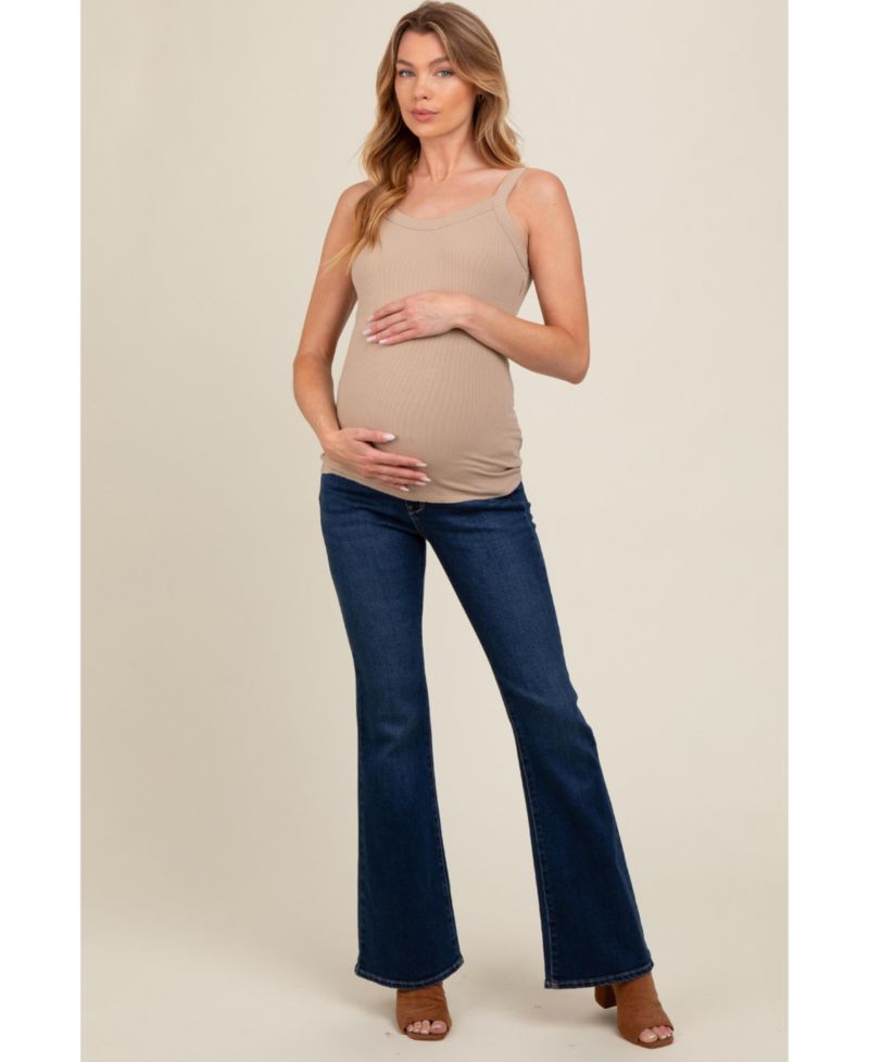 Women's Navy Blue Flare Leg Jeans