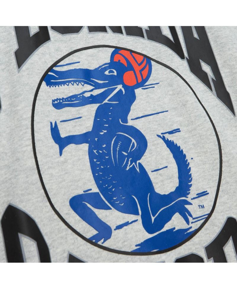 Women's Heather Gray Florida Gators Oversized Logo Lightweight Pullover Sweatshirt