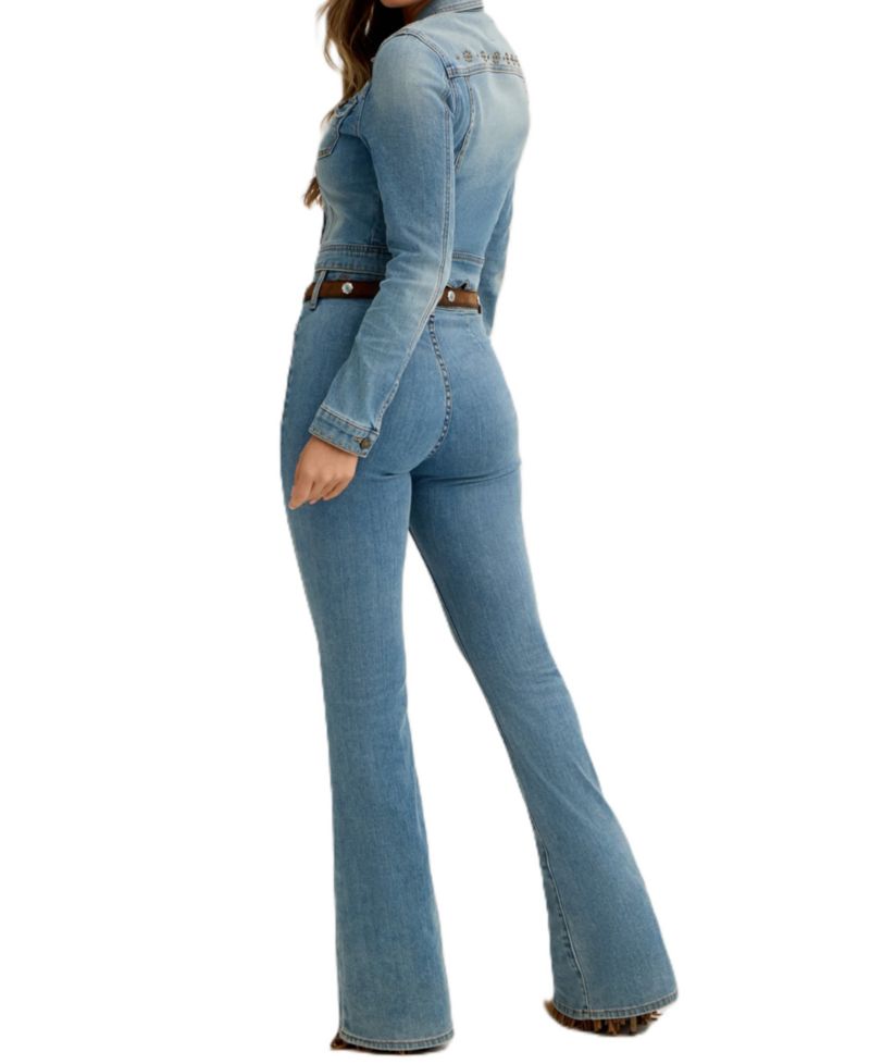 Women's Cropped Studded Denim Jacket