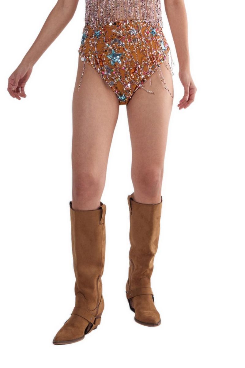 Women's Star Embellished Tassel Booty Shorts