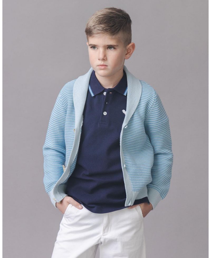 Hope and Henry Little and Big Boys' Organic Shawl Collar Cardigan Sweater