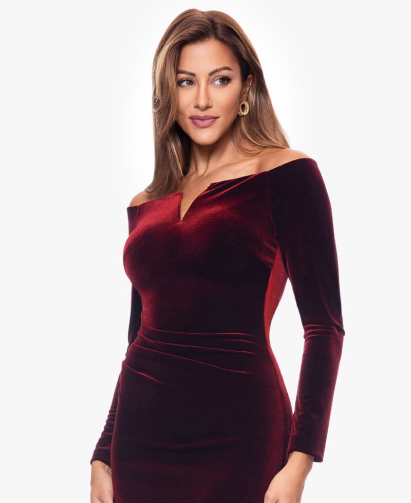 Velvet Off-The-Shoulder Gown