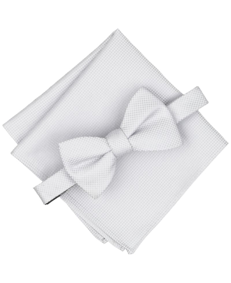 Men's Wolfe Solid Bow Tie and Pocket Square, 2-Piece Set