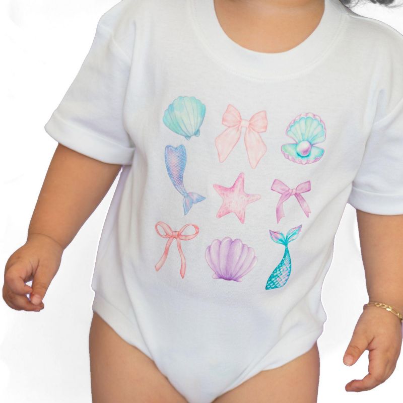 Baby Girls Mermaid Cutie Short Sleeve Romper