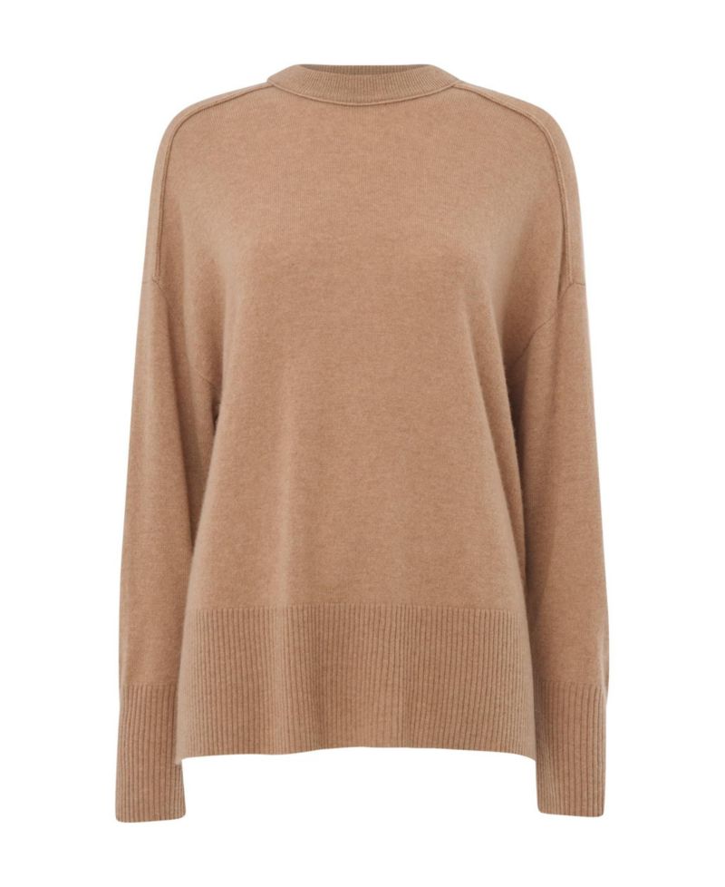 Women's Cashmere Seam Detail Crewneck Sweater