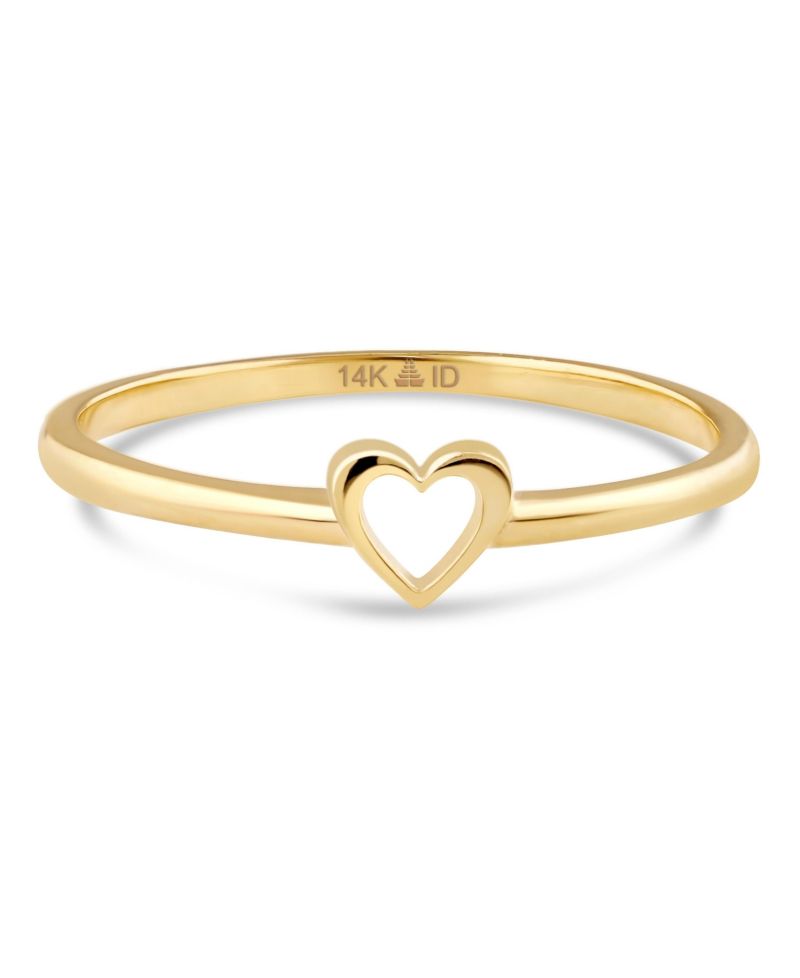 Open Heart Ring in 14K Gold