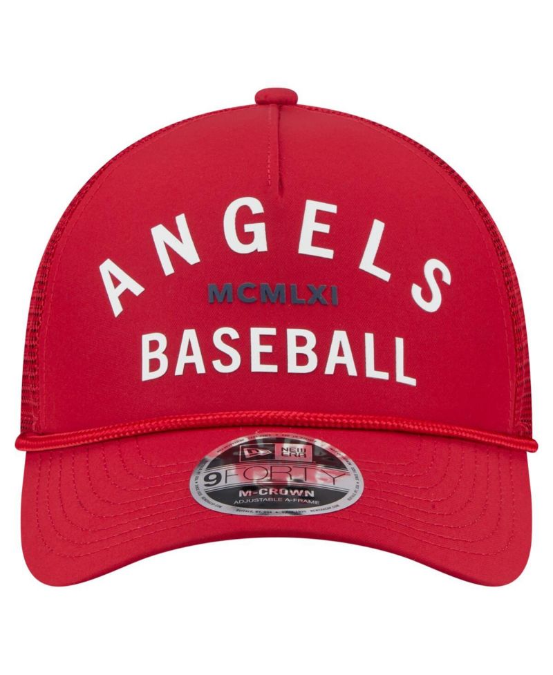 Men's Red Los Angeles Angels Minimalist 9FORTY A-Frame Adjustable Hat