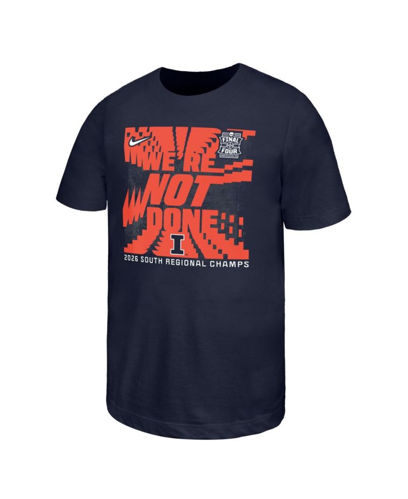 Big Boys and Girls Navy Illinois Fighting Illini 2026 NCAA Men's Basketball Tournament March Madness Final Four T-Shirt