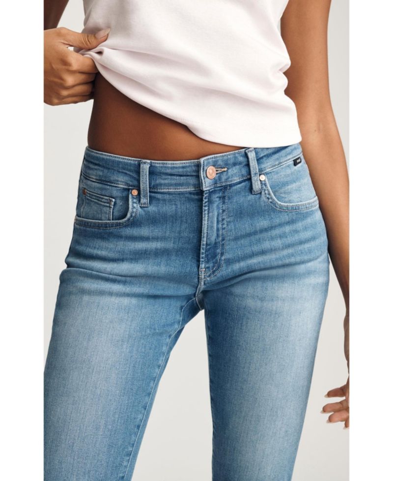 Women's Hilary Mid Rise Capri In Blue Brushed Flex