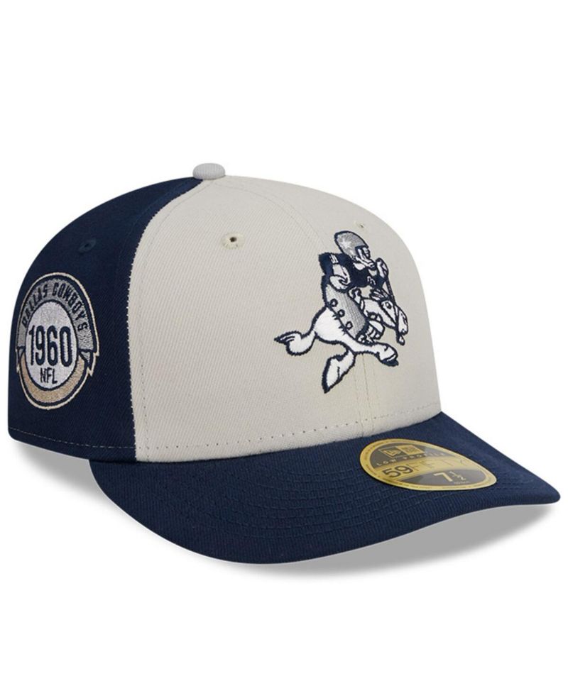 Men's Cream, Navy Dallas Cowboys 2023 Sideline Historic Low Profile 59FIFTY Fitted Hat