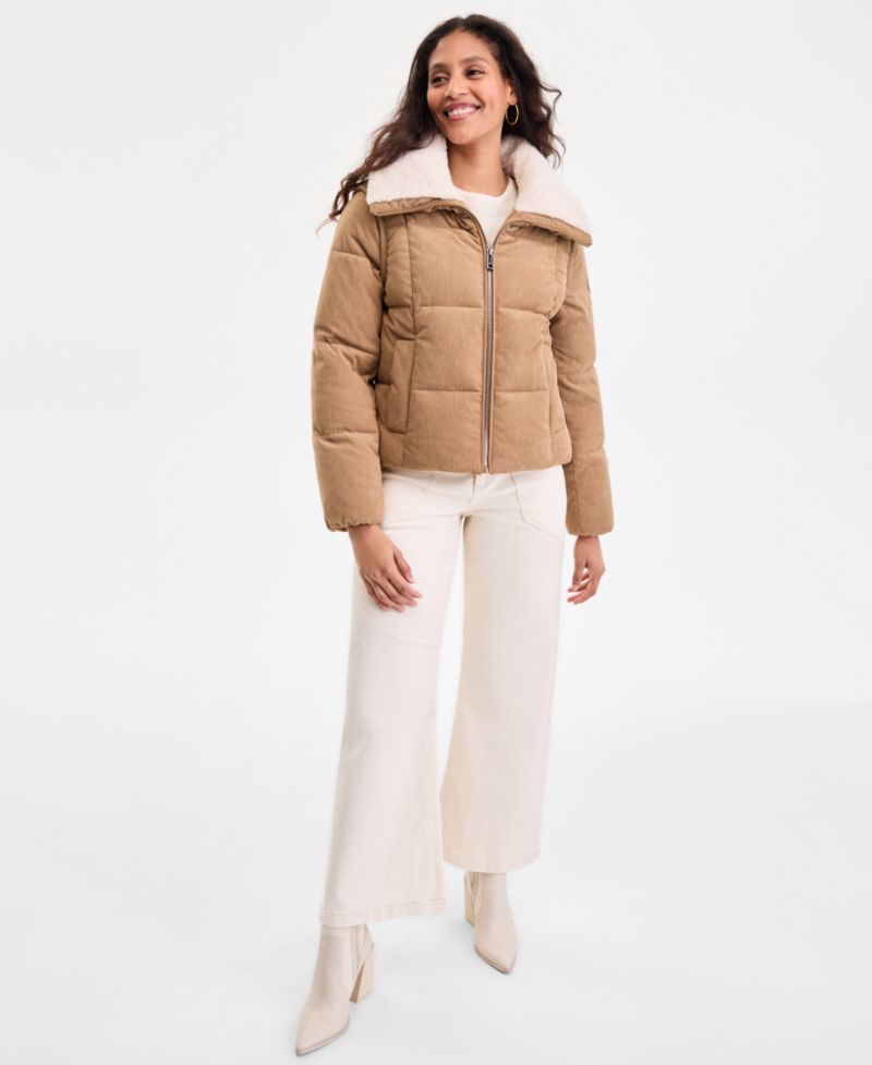 Women's Corduroy Puffer Coat