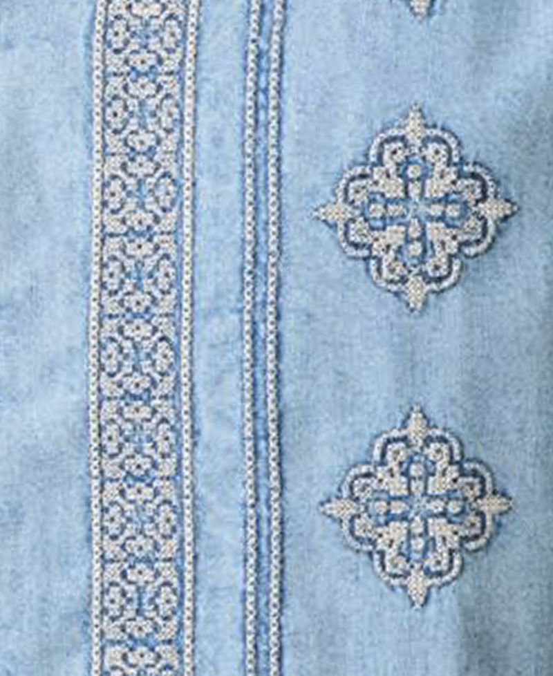Men's Short-Sleeve Embroidered Shirt