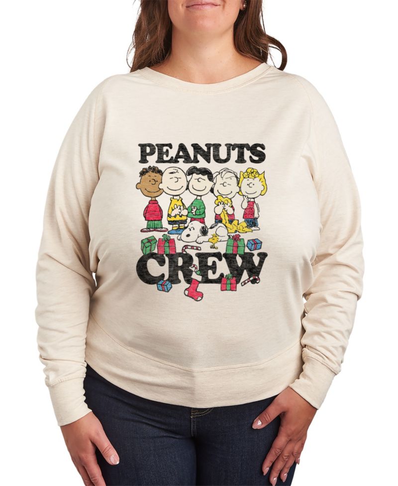 Plus Size Peanuts Crew Graphic Pullover Top