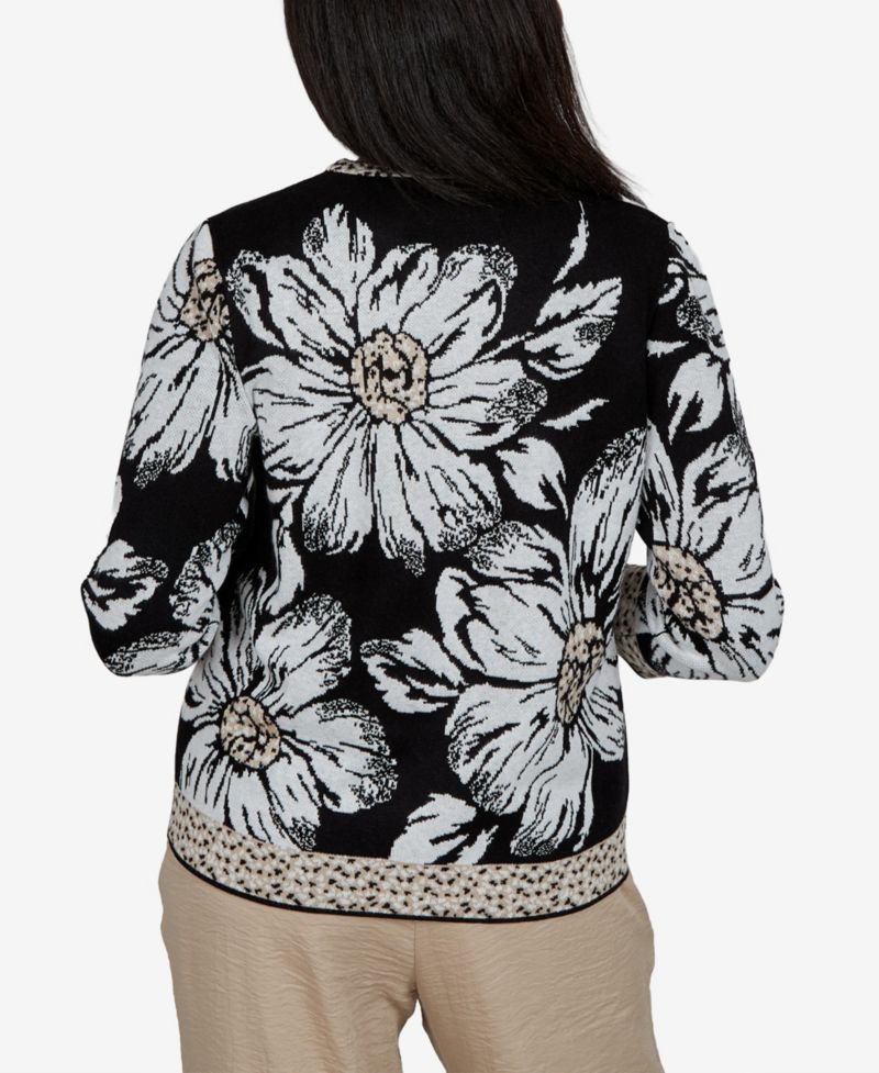 Women's Travel Advisory Dramatic Ink Floral Sweater