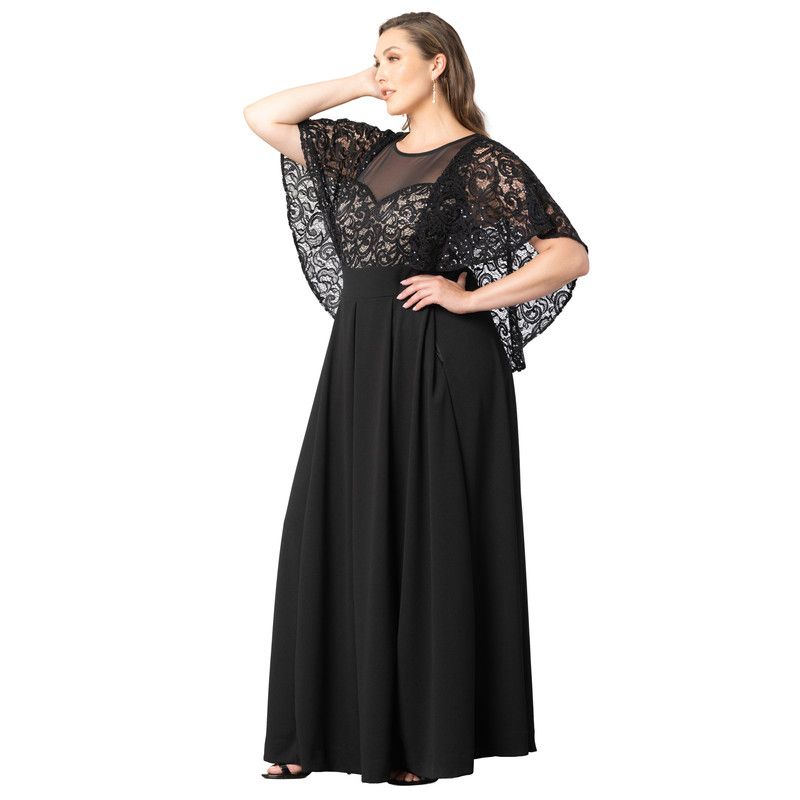 Plus Size Alluring Sequins Lace Formal Jumpsuit