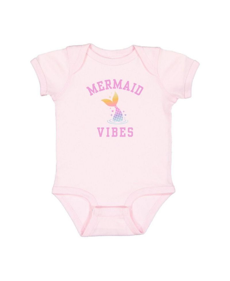 Baby Girls Mermaid Vibes Short Sleeve Bodysuit