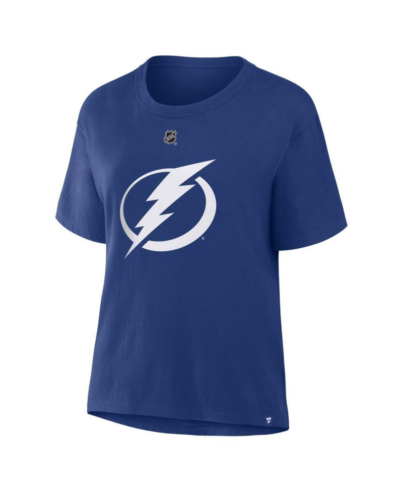 Women's Nikita Kucherov Blue Tampa Bay Lightning Authentic Stack Name & Number T-Shirt
