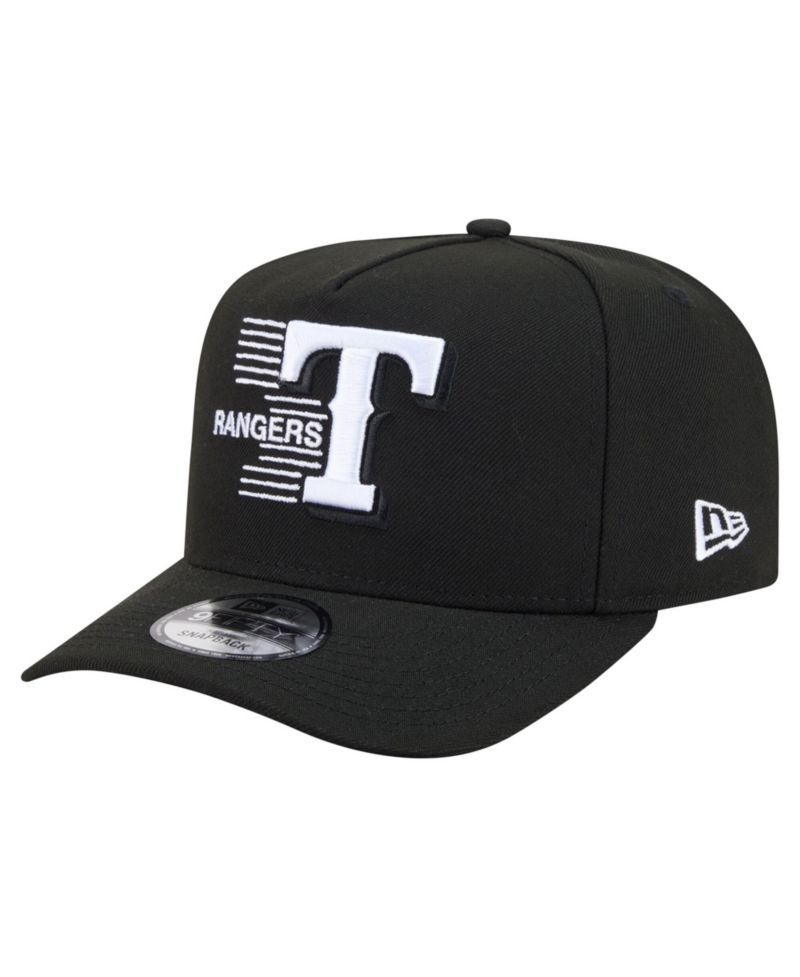 Men's Black Texas Rangers Motion A-Frame 9FIFTY Snapback Hat