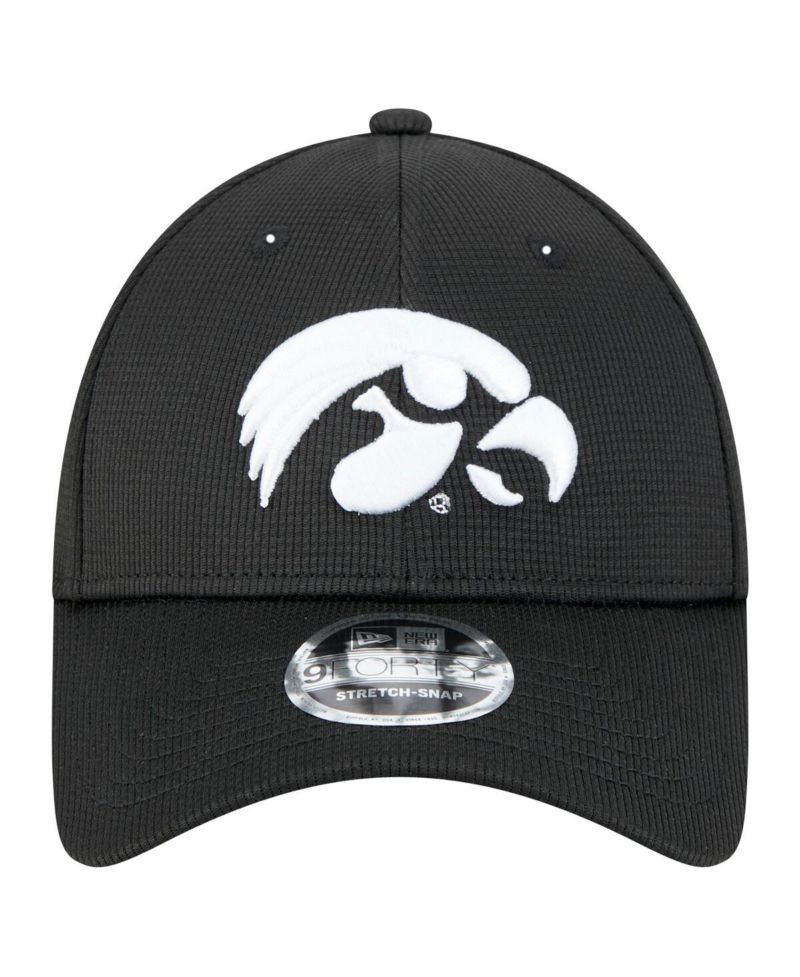 Men's Black Iowa Hawkeyes Pivot 9FORTY Stretch-Snap Adjustable Hat