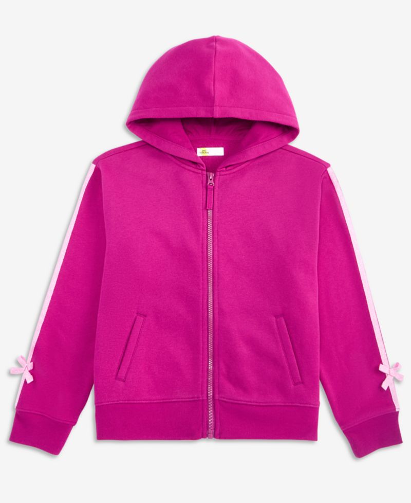 Girls' XS-XL Bow-Trim Zip Hoodie