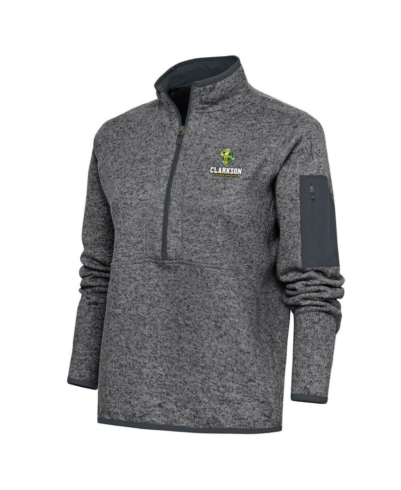 Women's Heather Charcoal Clarkson Golden Knights Fortune Digital Thermal Half-Zip Jacket