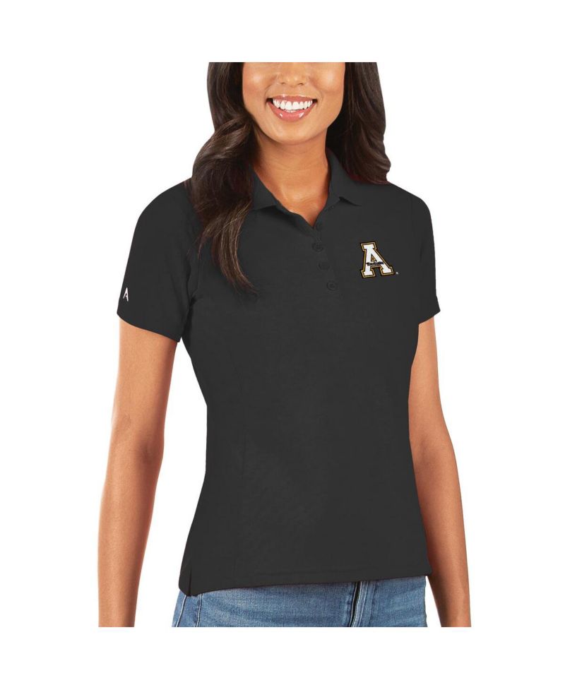 Women's Black Appalachian State Mountaineers Legacy Pique Polo Shirt