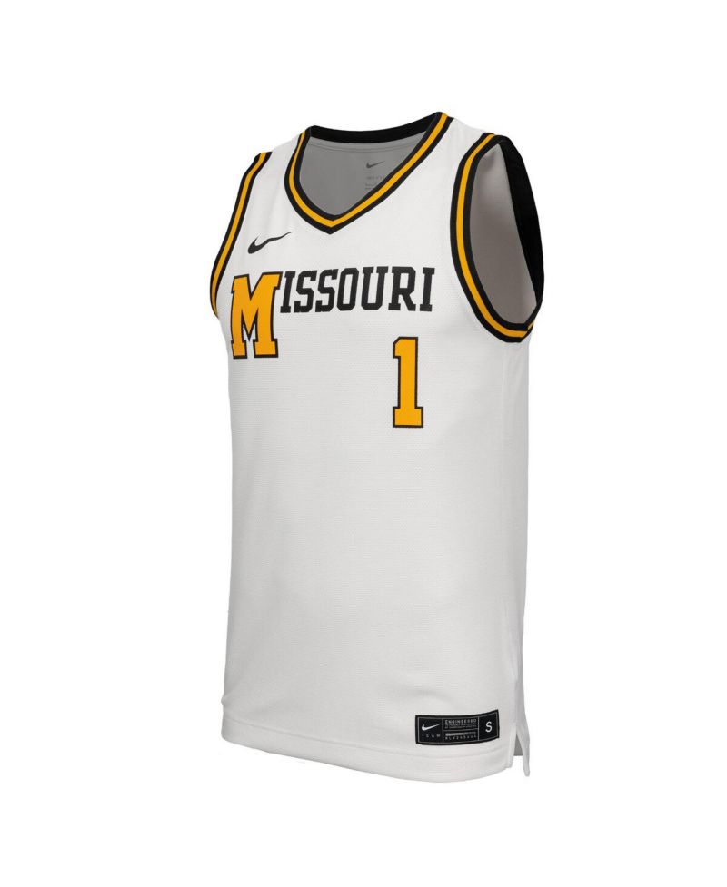 Men's White Missouri Tigers Retro Replica Basketball Jersey