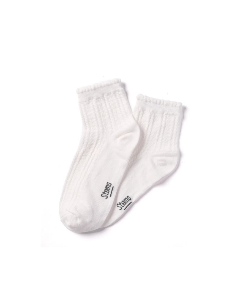 Women's Pointelle Ruffled Crew Socks