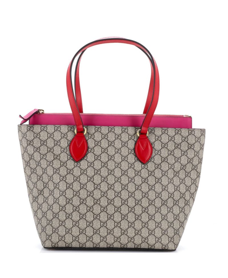 Medium Linea A Zip Tote GG Coated Canvas and Leather