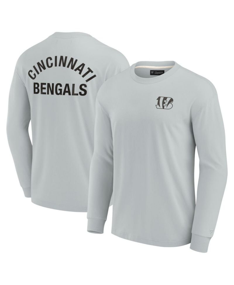 Men's and Women's Gray Cincinnati Bengals Super Soft Long Sleeve T-shirt